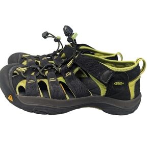 Keen Newport Waterproof Hiking Sandals Black Lime Green Youth Size 5